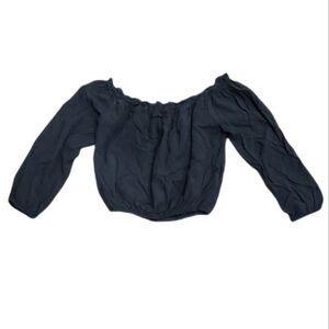 Brandy Melville Black Off Shoulder Crop Top OS